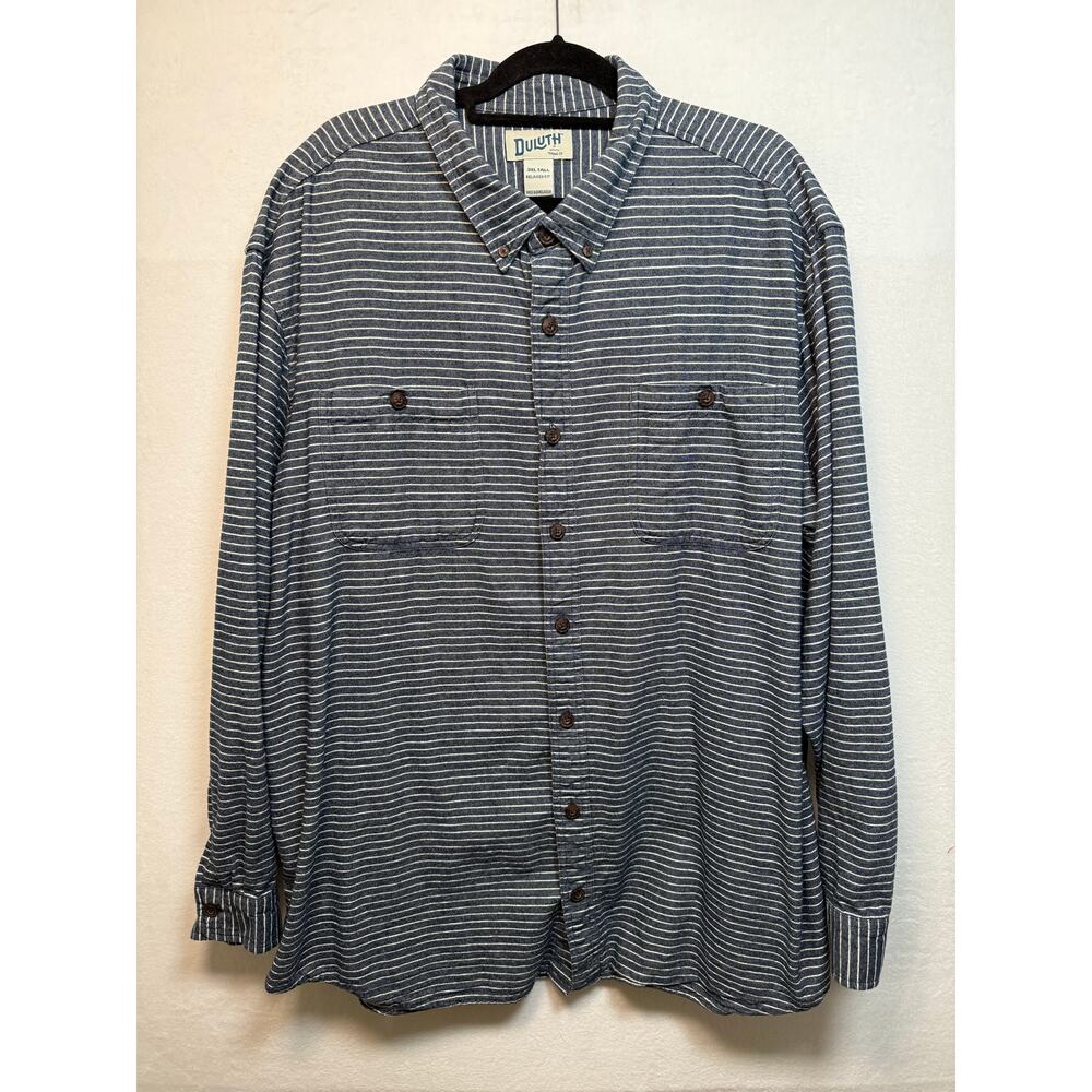 Duluth Trading Company Blue Denim Look Button Down Size 3XLT